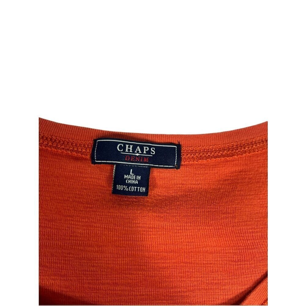 Chaps Women's Orange Short Sleeve Top - Picture 3 of 6